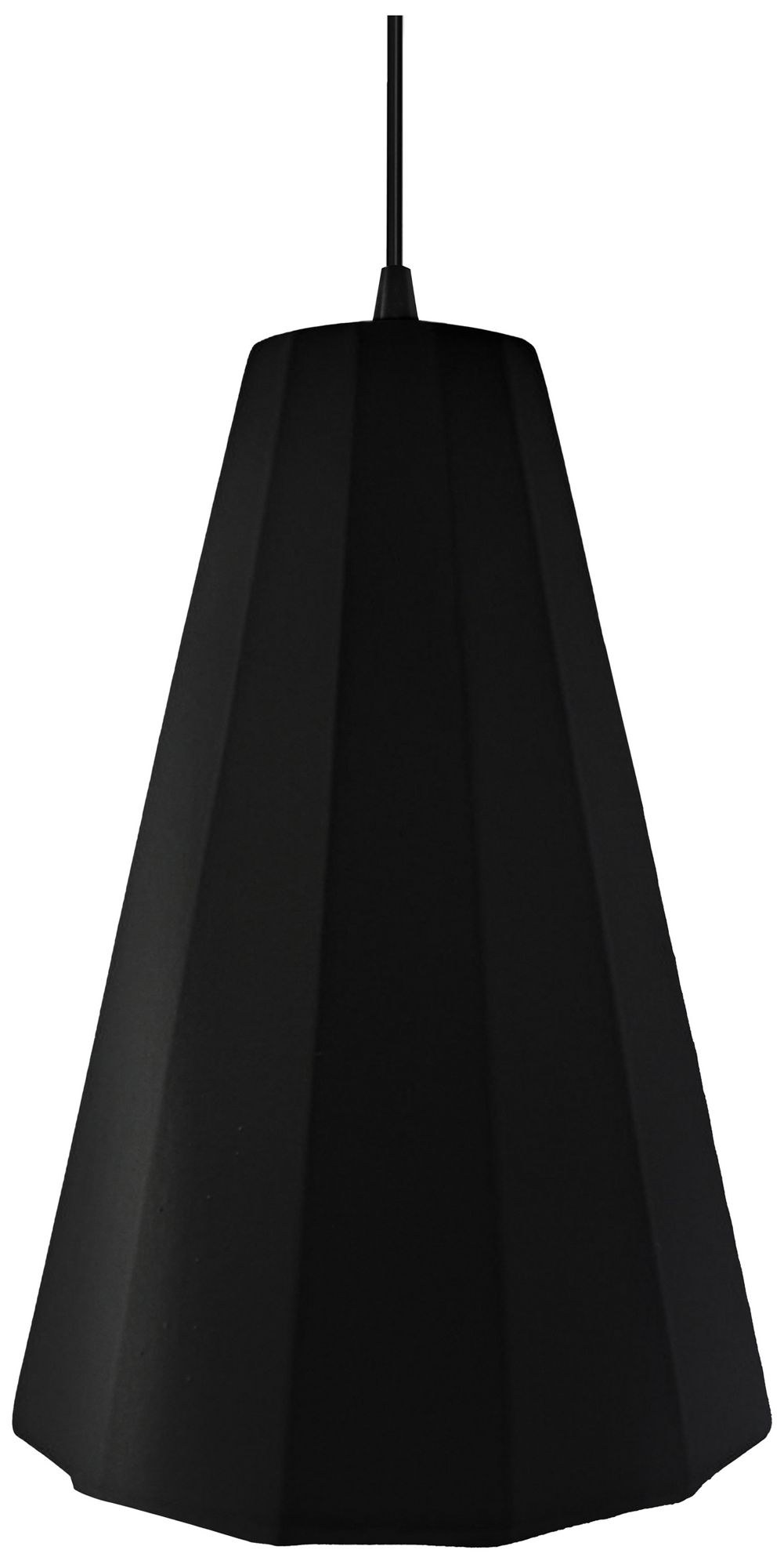 Image 3 Radiance Fluted 9" Wide Carbon Matte Black Gold LED Pendant With Black Cord more views