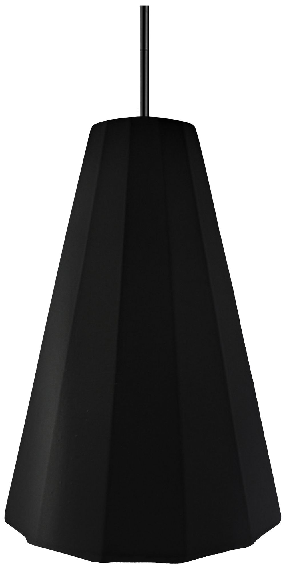 Image 2 Radiance Fluted 9" Wide Carbon Matte Black LED Pendant w/ Black Rigid Stem more views