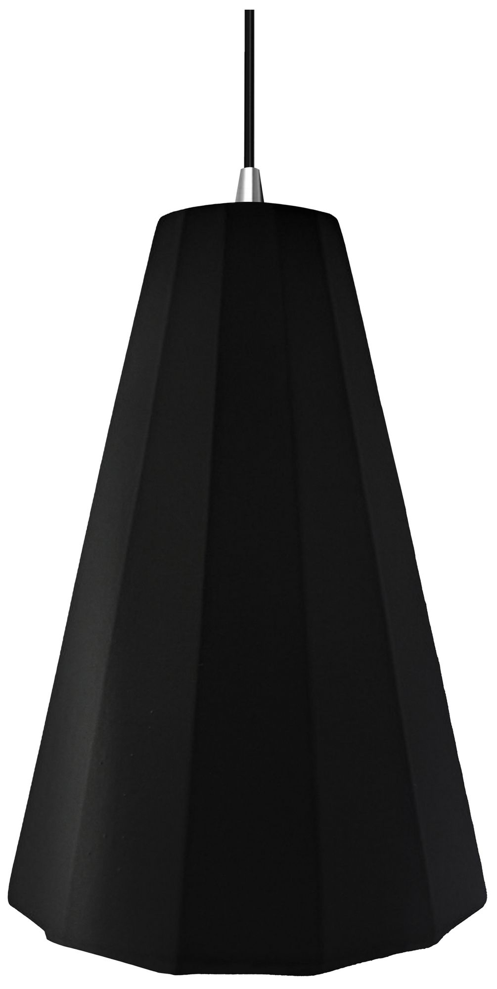 Image 2 Radiance Fluted 9" Wide Carbon Matte Black LED Pendant w/ Chrome Black Cord more views