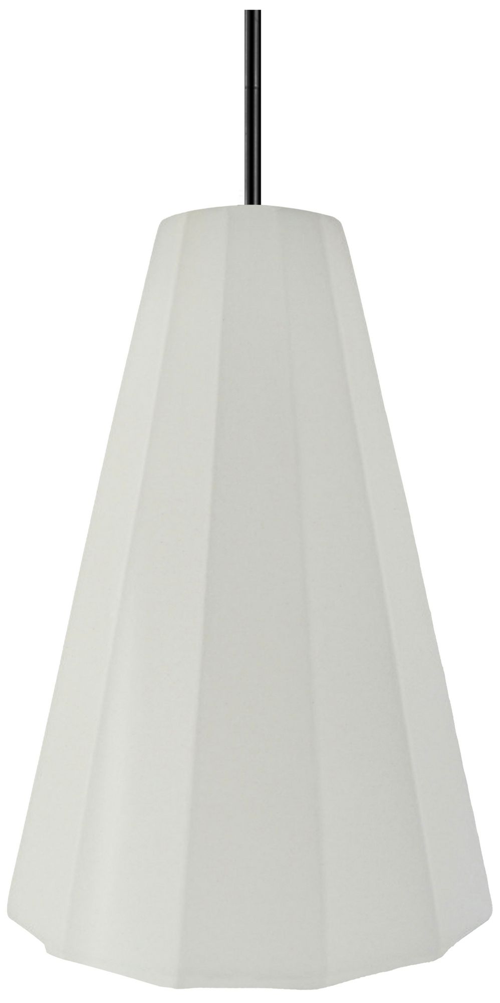 Image 2 Radiance Fluted 9" Wide Matte White LED Pendant With Black Rigid Stem more views