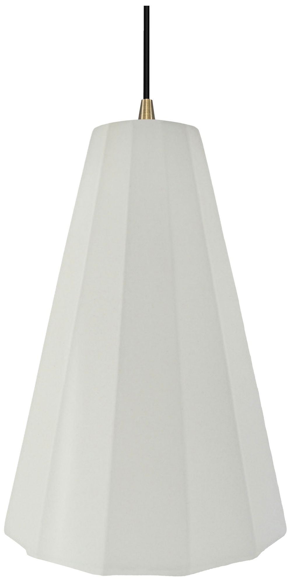 Image 2 Radiance Fluted 9" Wide Matte White LED Pendant With Brass Black Cord more views