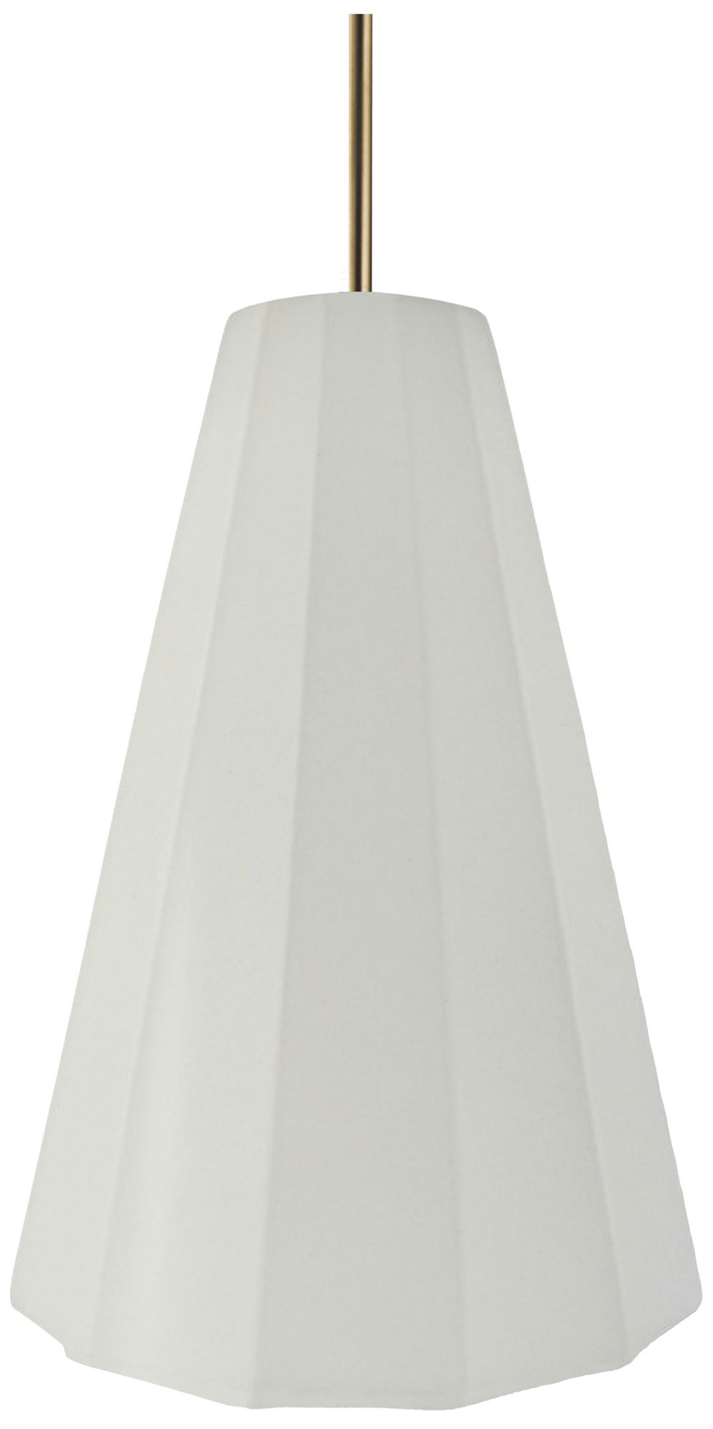 Image 2 Radiance Fluted 9" Wide Matte White LED Pendant With Brass Rigid Stem more views