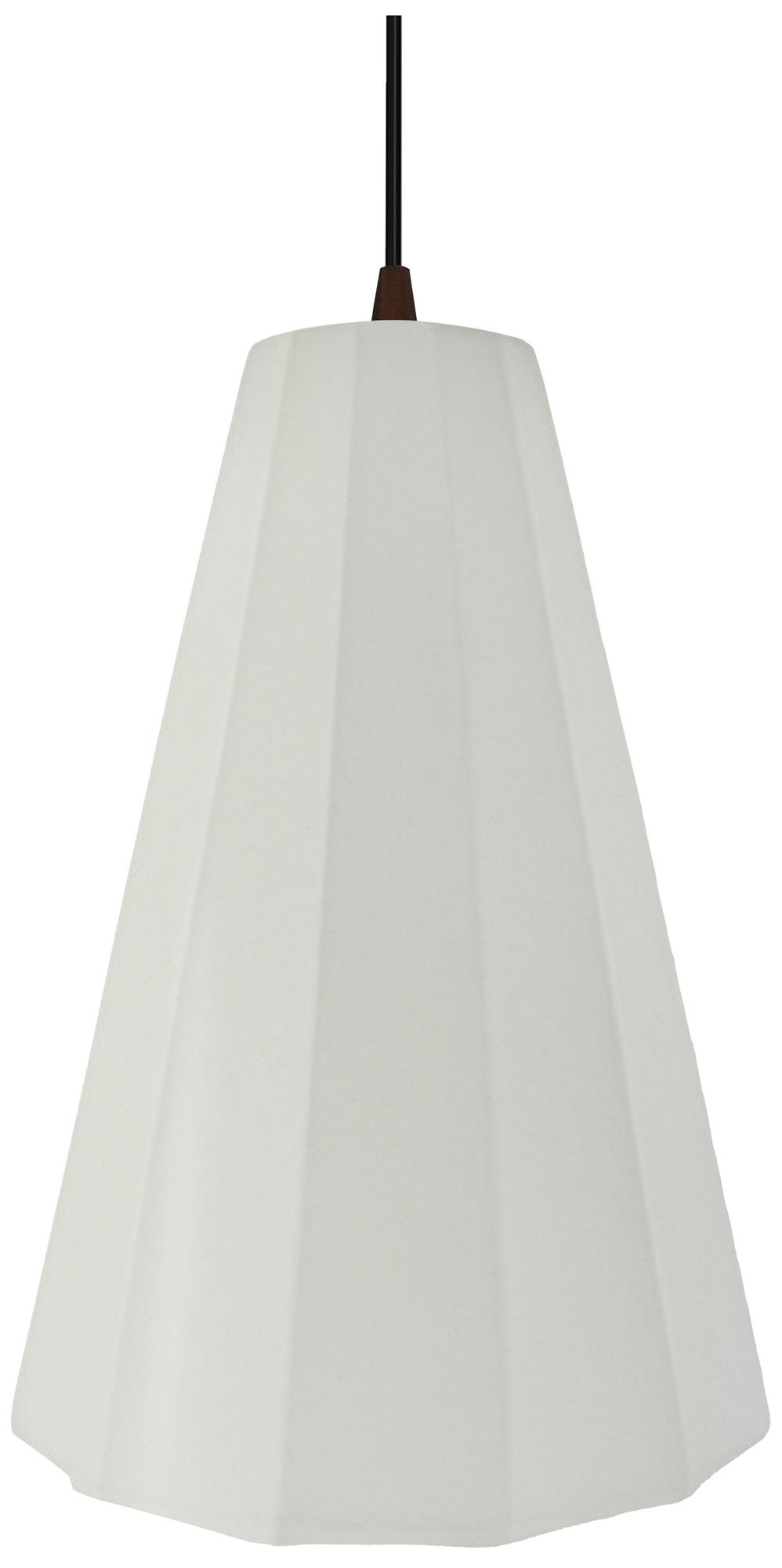 Image 2 Radiance Fluted 9" Wide Matte White LED Pendant With Bronze Black Cord more views