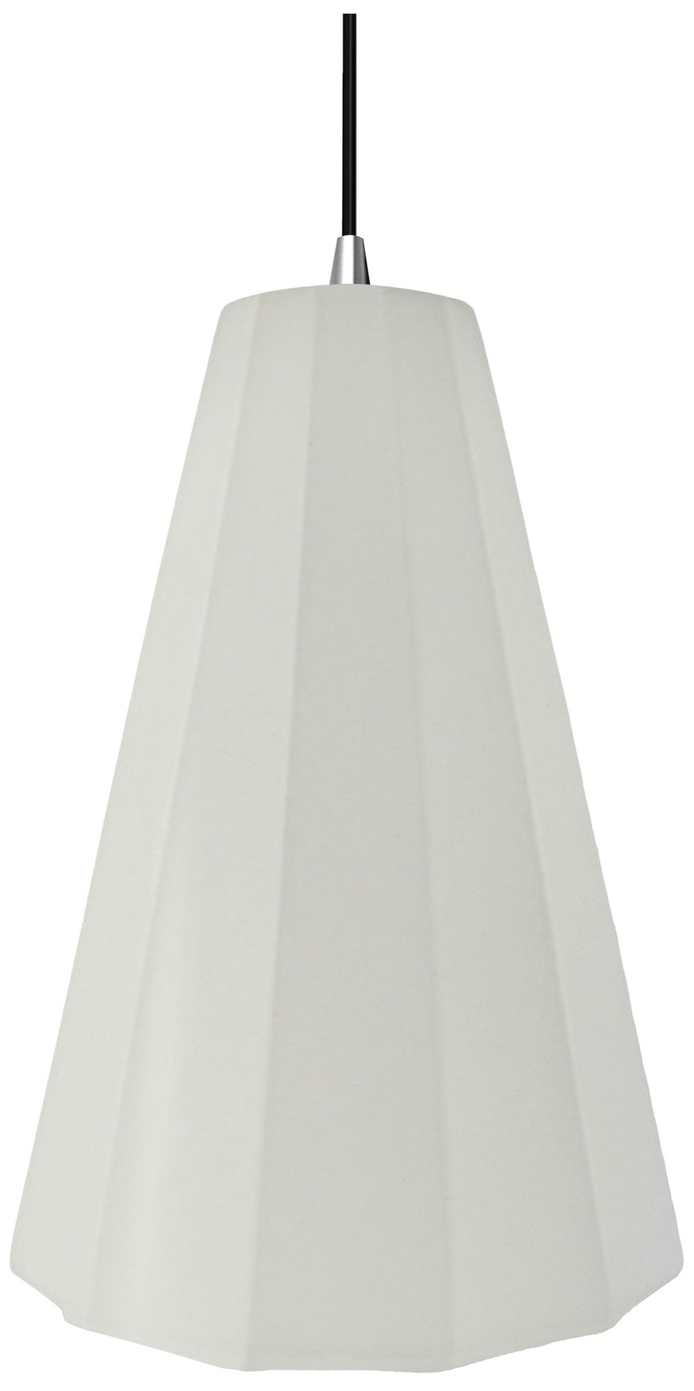 Image 2 Radiance Fluted 9" Wide Matte White LED Pendant With Chrome Black Cord more views