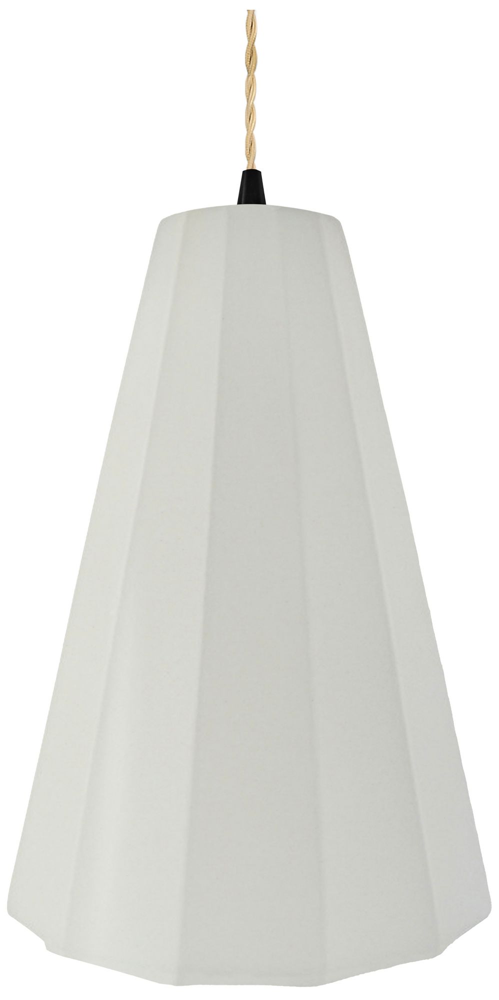 Image 2 Radiance Fluted 9" Wide Matte White Pendant With Beige Twist Cord more views