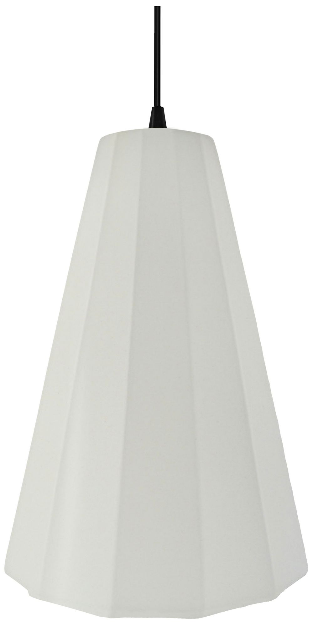 Image 2 Radiance Fluted 9" Wide Matte White Pendant With Black Cord more views