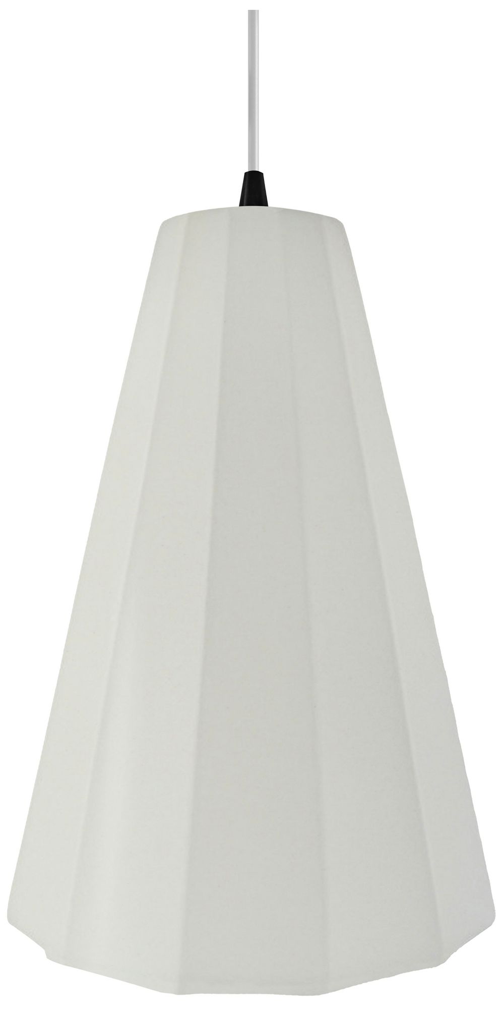 Image 2 Radiance Fluted 9" Wide Matte White Pendant With Black White Cord more views