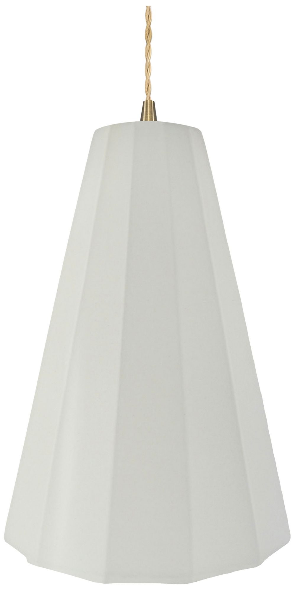 Image 2 Radiance Fluted 9" Wide Matte White Pendant With Brass Beige Twist Cord more views