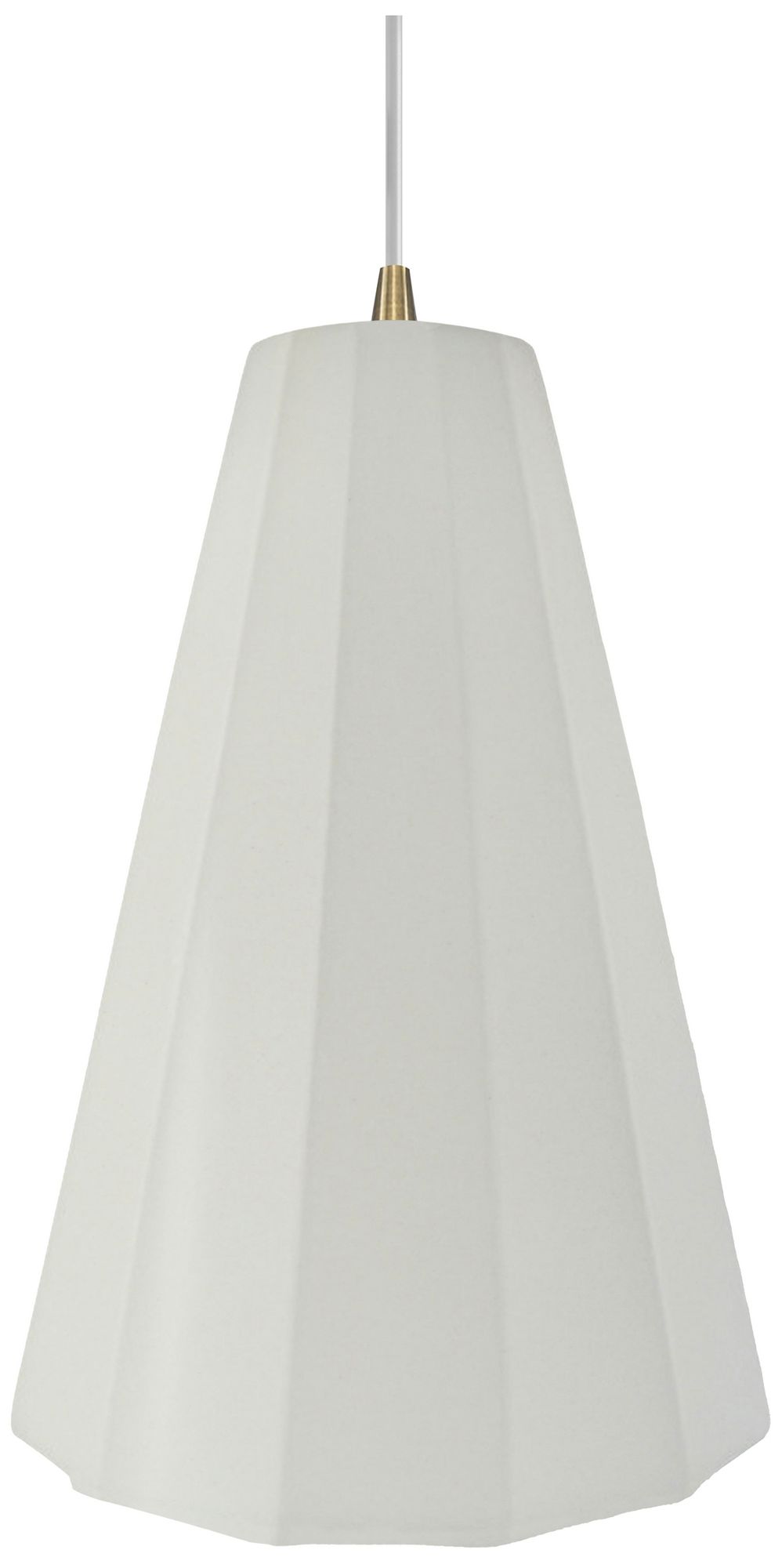 Image 2 Radiance Fluted 9" Wide Matte White Pendant With Brass White Cord more views