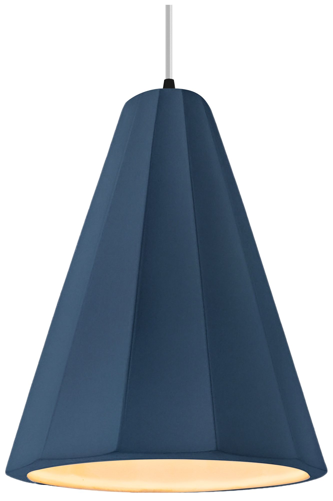 Radiance Fluted 9" Wide Midnight Sky LED Pendant With Black White Cord