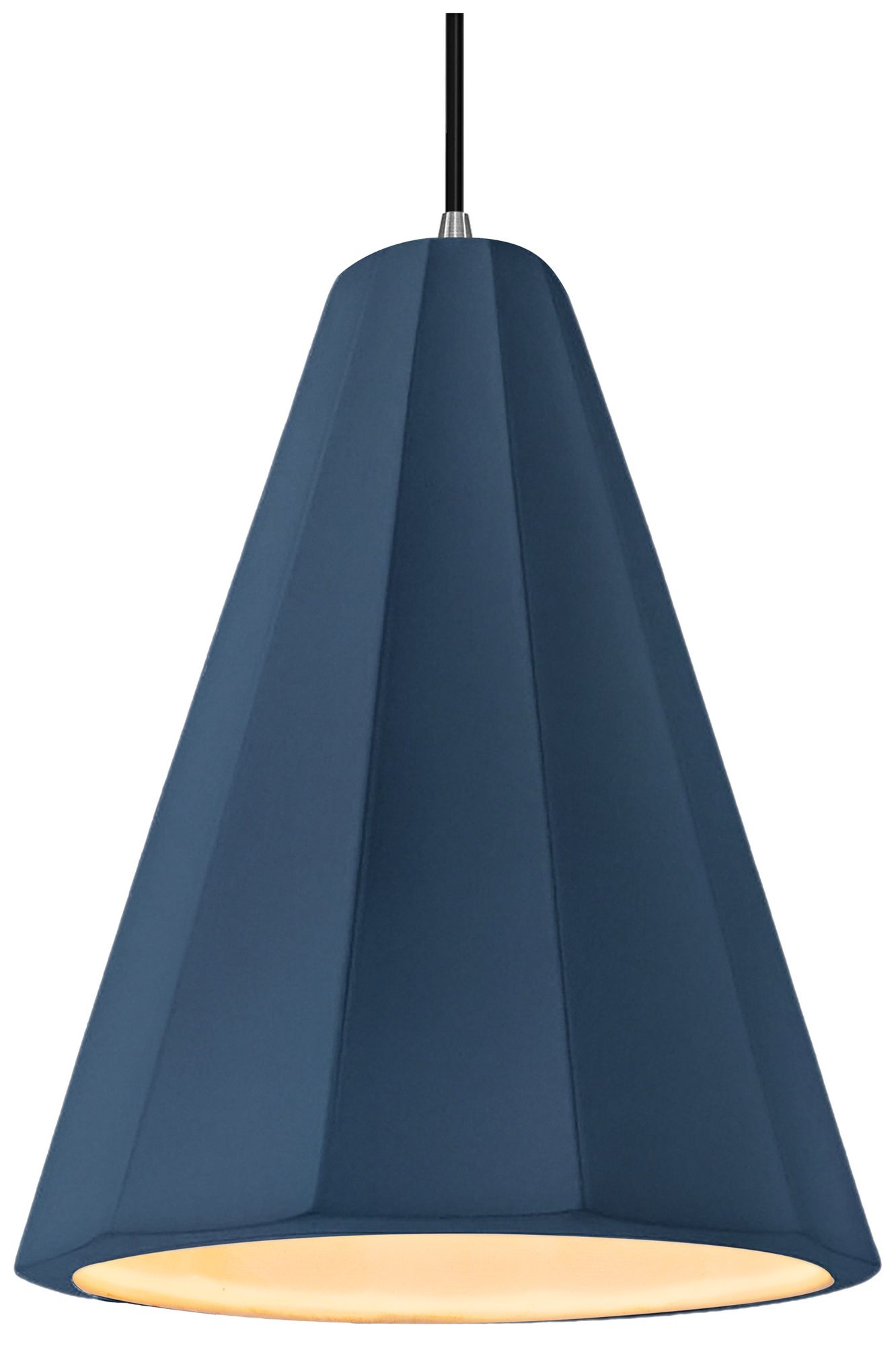 Radiance Fluted 9" Wide Midnight Sky LED Pendant With Nickel Black Cord