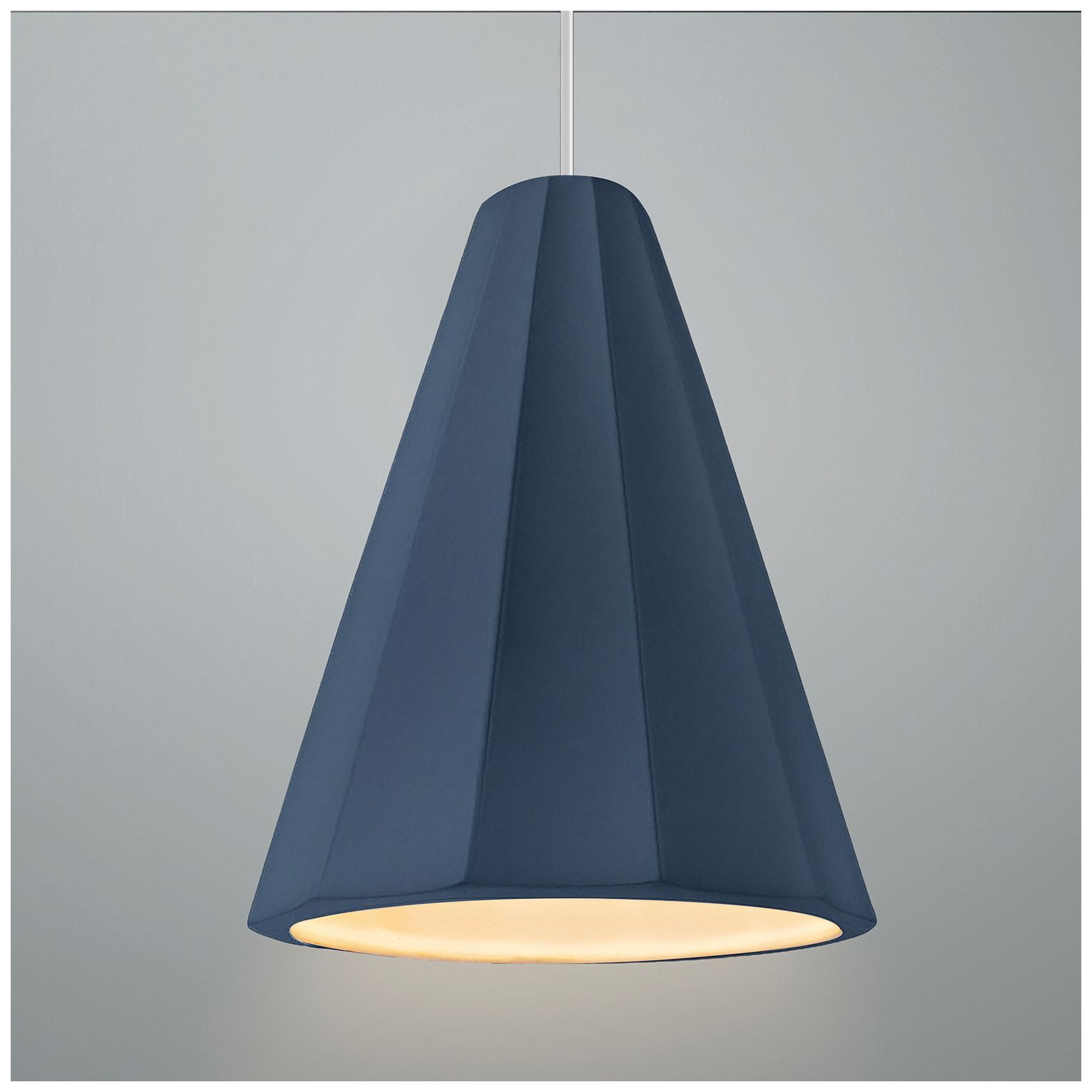 Image 4 Radiance Fluted 9" Wide Midnight Sky LED Pendant With Nickel White Cord more views