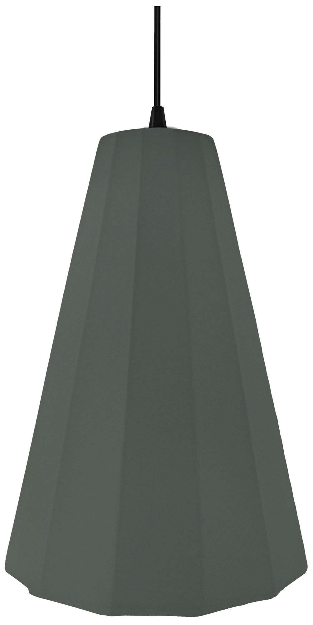 Image 2 Radiance Fluted 9" Wide Pewter Green Pendant With Black Cord more views