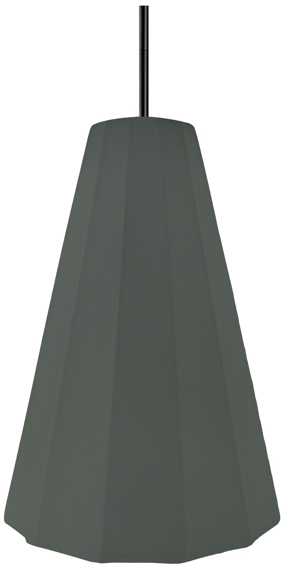 Image 2 Radiance Fluted 9" Wide Pewter Green Pendant With Black Rigid Stem more views