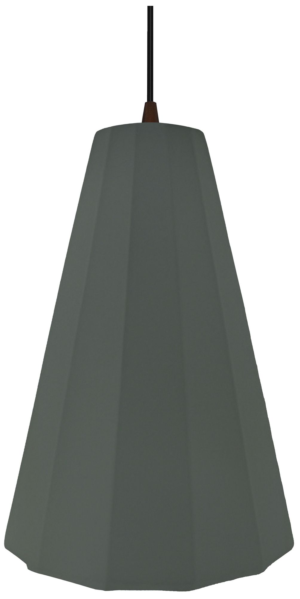 Image 2 Radiance Fluted 9" Wide Pewter Green Pendant With Bronze Black Cord more views