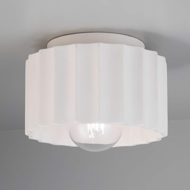Image 1 Radiance Gear 8" Wide Bisque Ceramic Ceiling Light