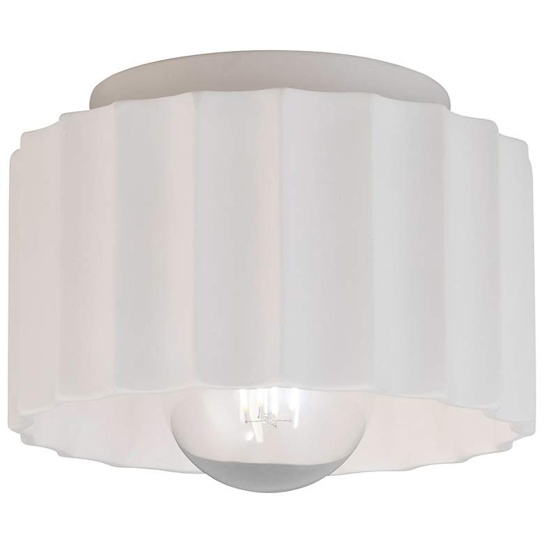 Image 1 Radiance Gear 8 inch Wide Bisque Ceramic Outdoor Ceiling Light