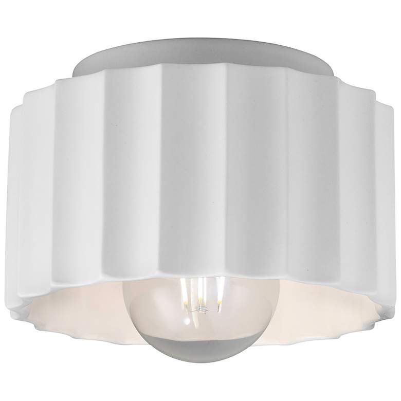 Image 1 Radiance Gear 8 inch Wide Gloss White Ceramic Ceiling Light