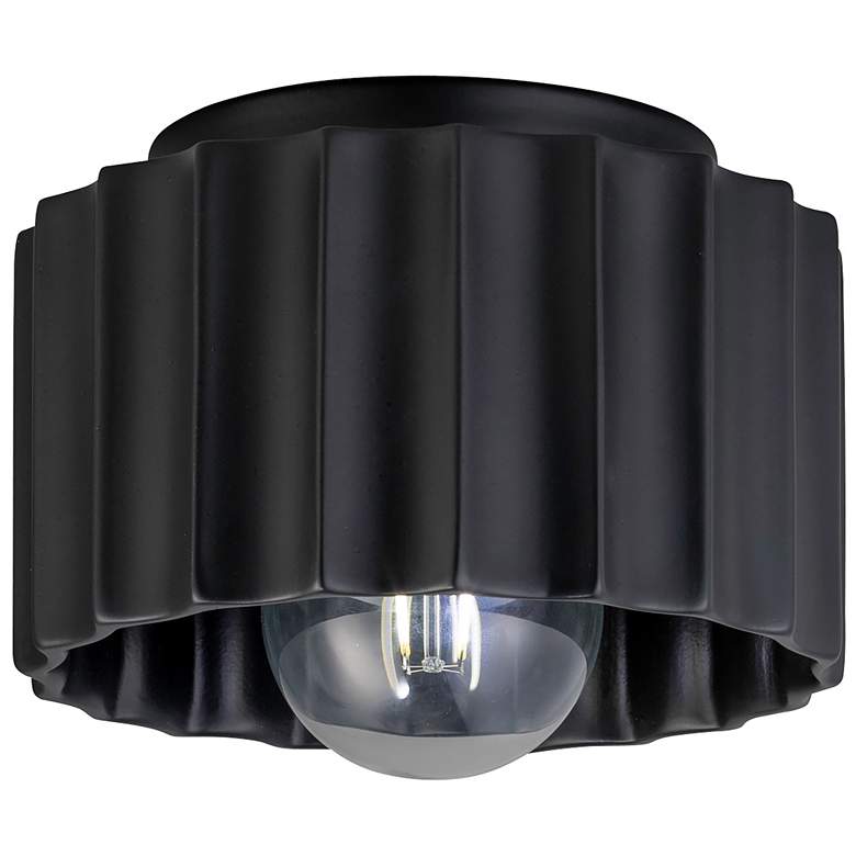 Image 1 Radiance Gear 8"W Matte Black Ceramic Outdoor Ceiling Light