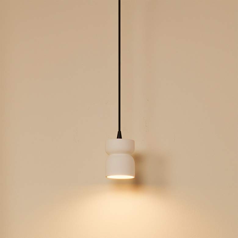 Image 2 Radiance Hourglass 3 1/2" Wide Bisque Mini Pendant