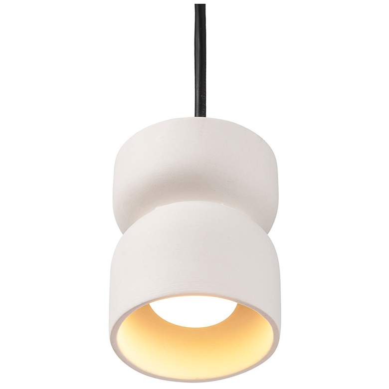 Image 4 Radiance Hourglass 3 1/2" Wide Bisque Mini Pendant more views