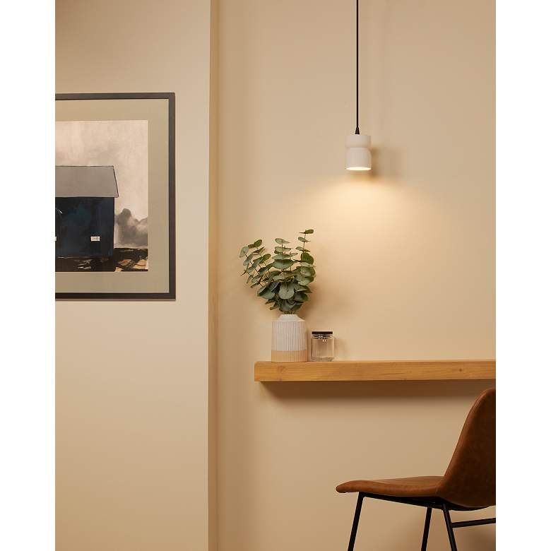 Image 7 Radiance Hourglass 3 1/2" Wide Bisque Mini Pendant more views