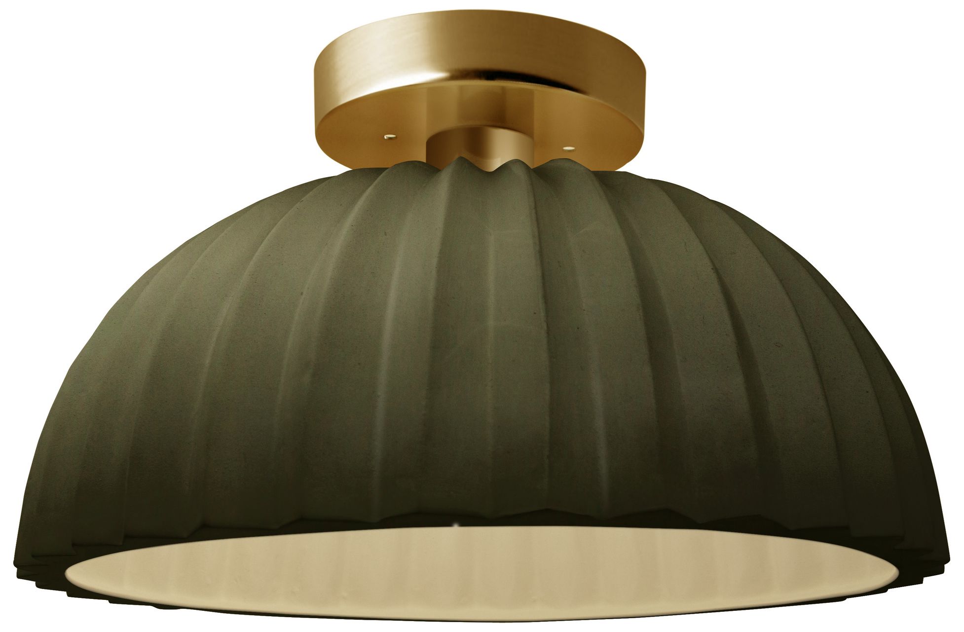 Radiance Pleated Dome 13" Wide Matte Gre