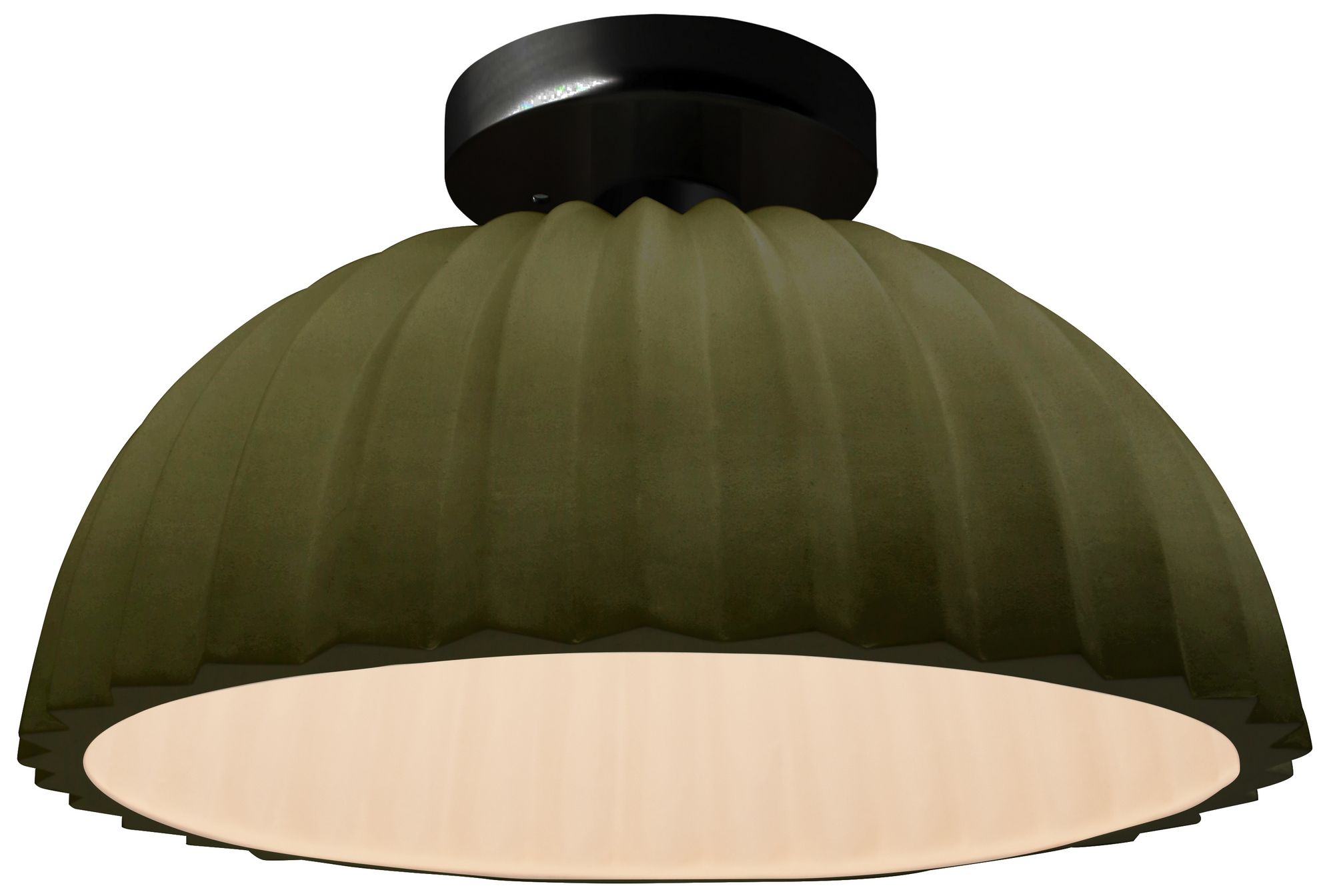Image 3 Radiance Pleated Dome 13" Wide Matte Gre more views