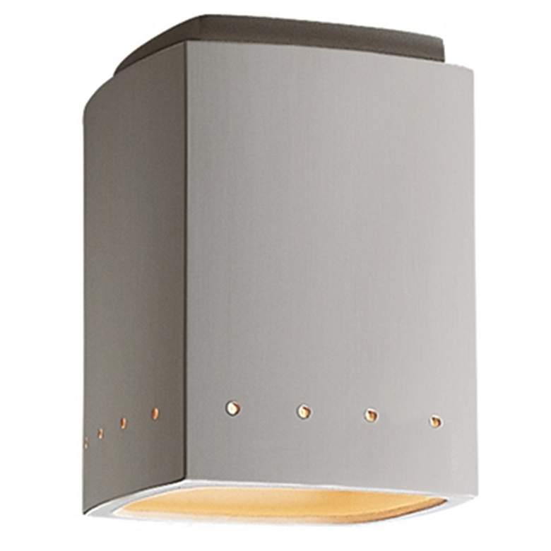 Image 1 Radiance Rectangle 6.5 inch Bisque LED Flush Mount With Perfs