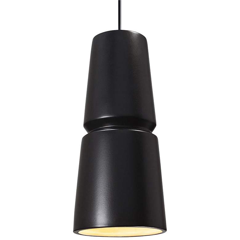 Image 1 Radiance Small Cone 6" Wide Matte Black Ceramic Mini Pendant