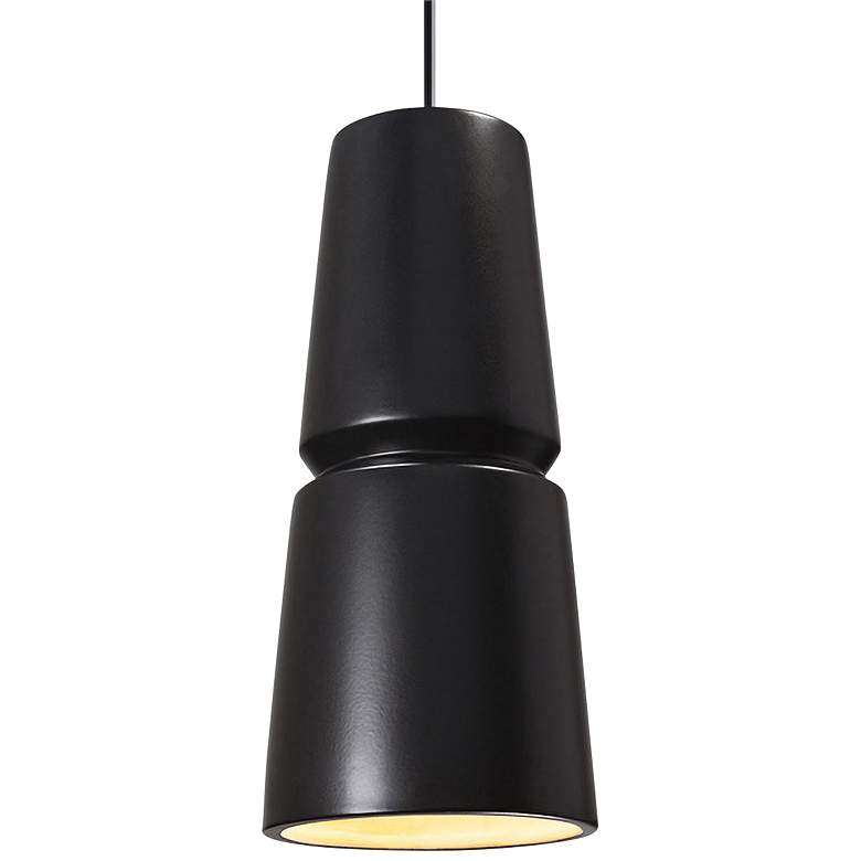 Image 1 Radiance Small Cone 6 inch Wide Matte Black Ceramic Mini Pendant