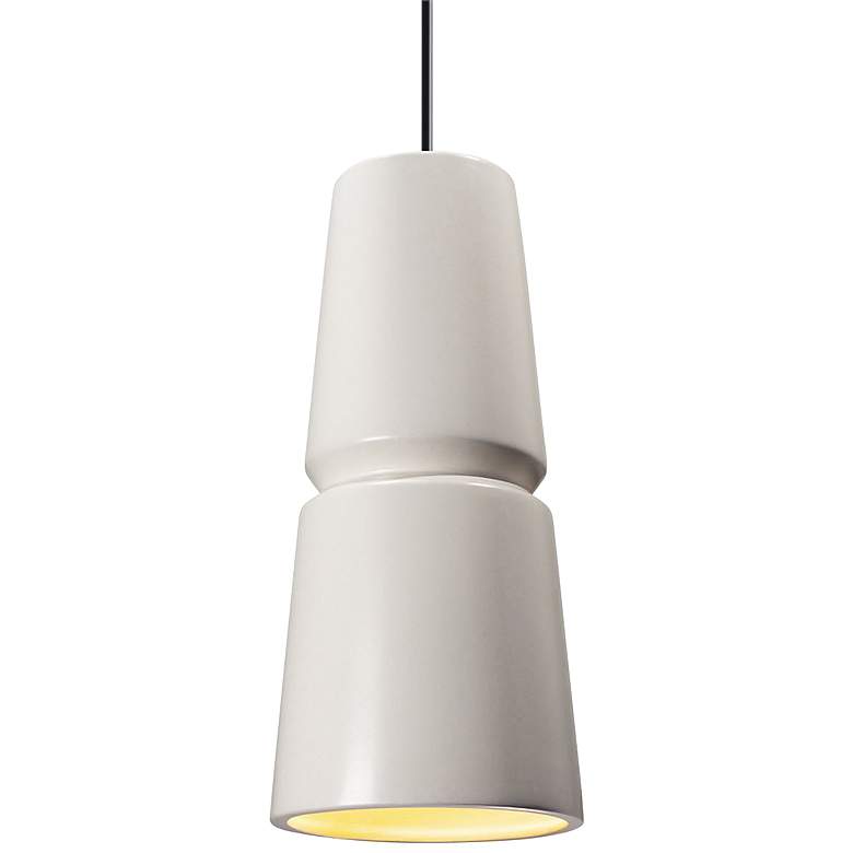 Image 1 Radiance Small Cone 6 inch Wide Matte White Ceramic Mini Pendant