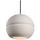 Radiance Sphere 12" Bisque & Polished Chrome Pendant