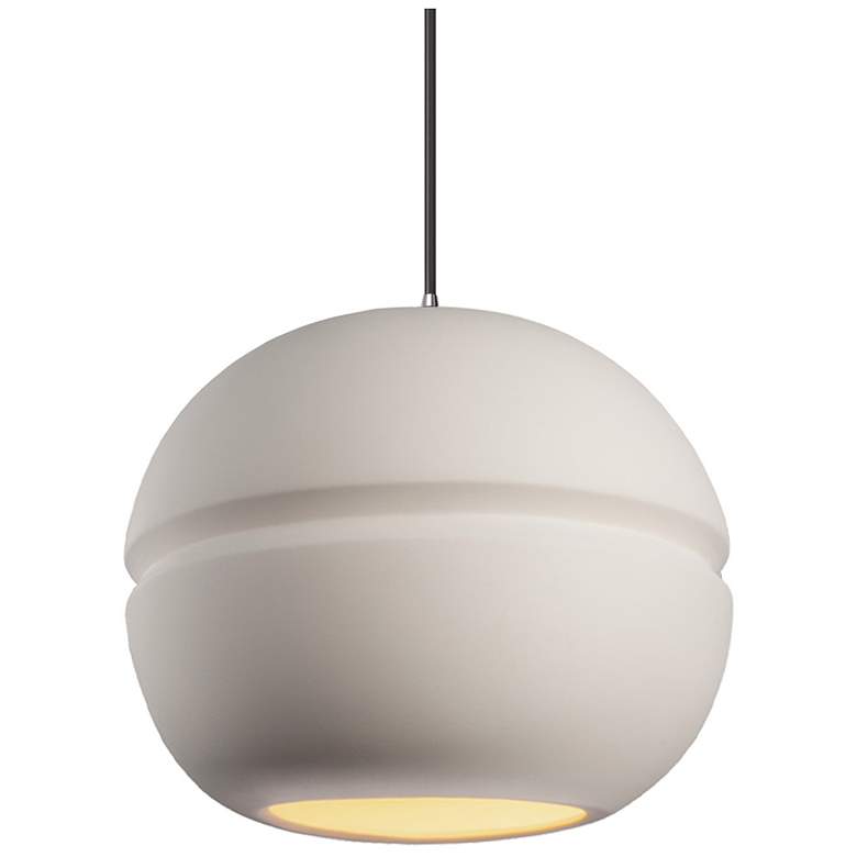 Image 1 Radiance Sphere 12 inch Bisque &#38; Polished Chrome Pendant