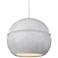 Radiance Sphere 12" Concrete & Antique Brass LED Pendant