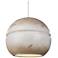 Radiance Sphere 12" Greco Travertine & Antique Brass LED Pendant