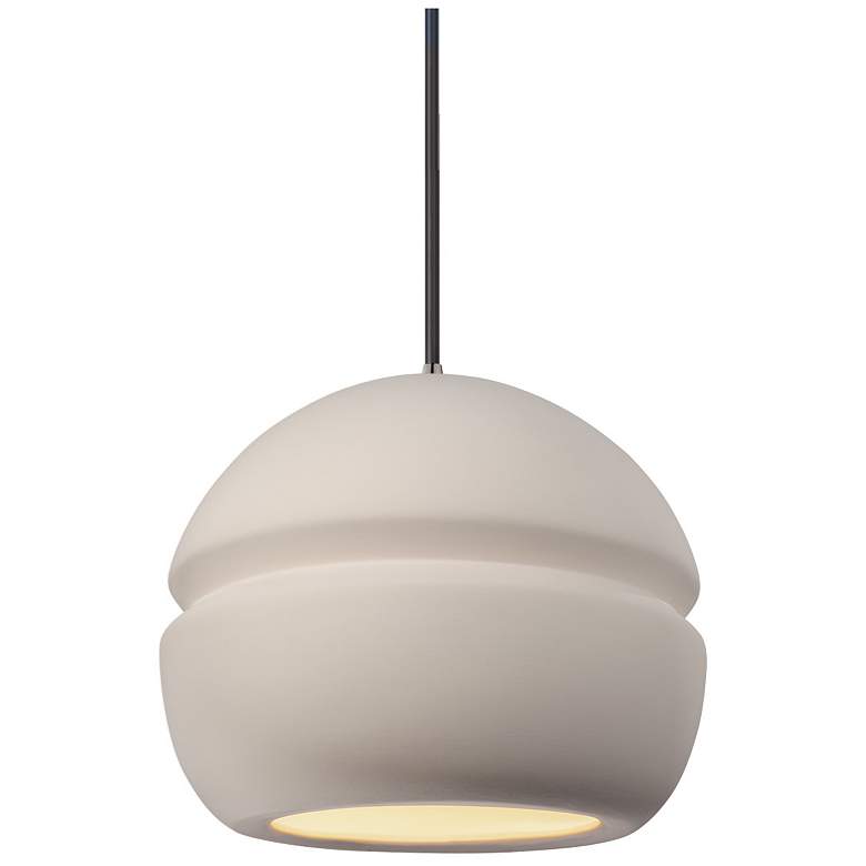 Image 1 Radiance Sphere 8 inch Bisque &#38; Brushed Nickel Pendant