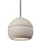 Radiance Sphere 8" Bisque & Polished Chrome Pendant