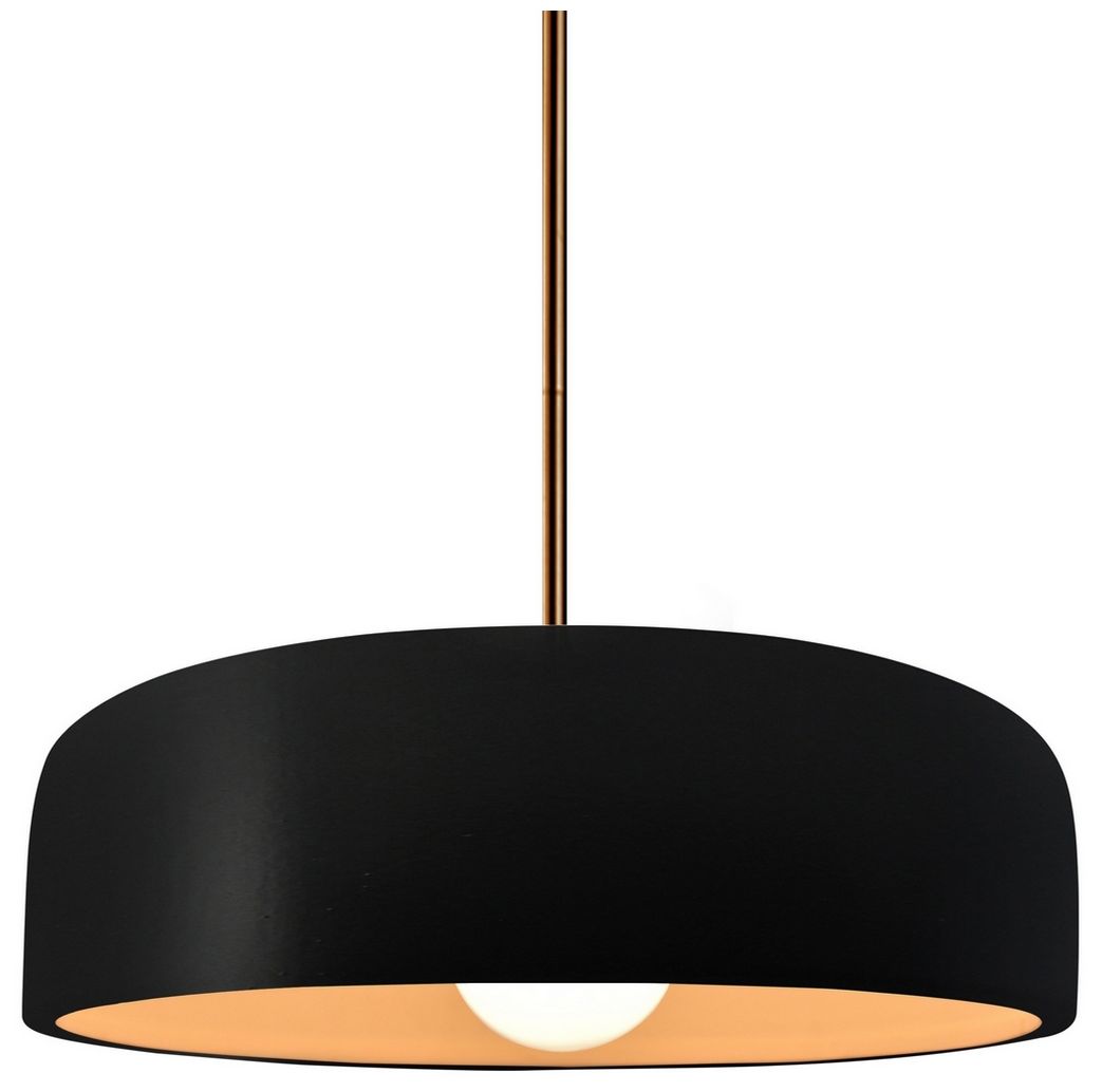 Radiance Spire 10"W Black/Gold, Matte Black LED Pendant - Rigid Stem