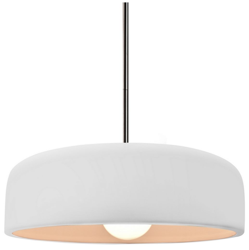 Radiance Spire 10"W Black/White, Brushed Brass Pendant - Rigid Stem