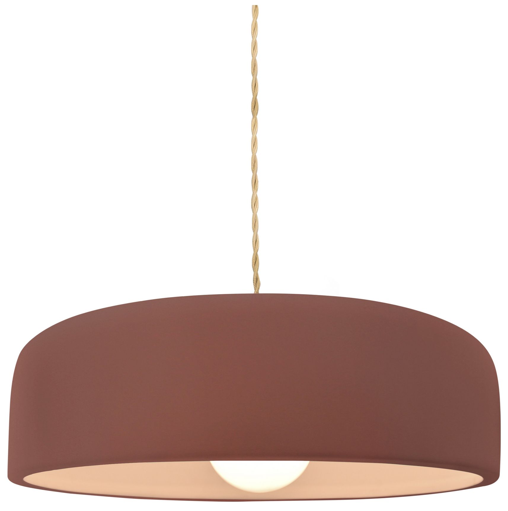 Radiance Spire 10"W Canyon Clay LED Pendant w/ Brass Beige Twist Cord