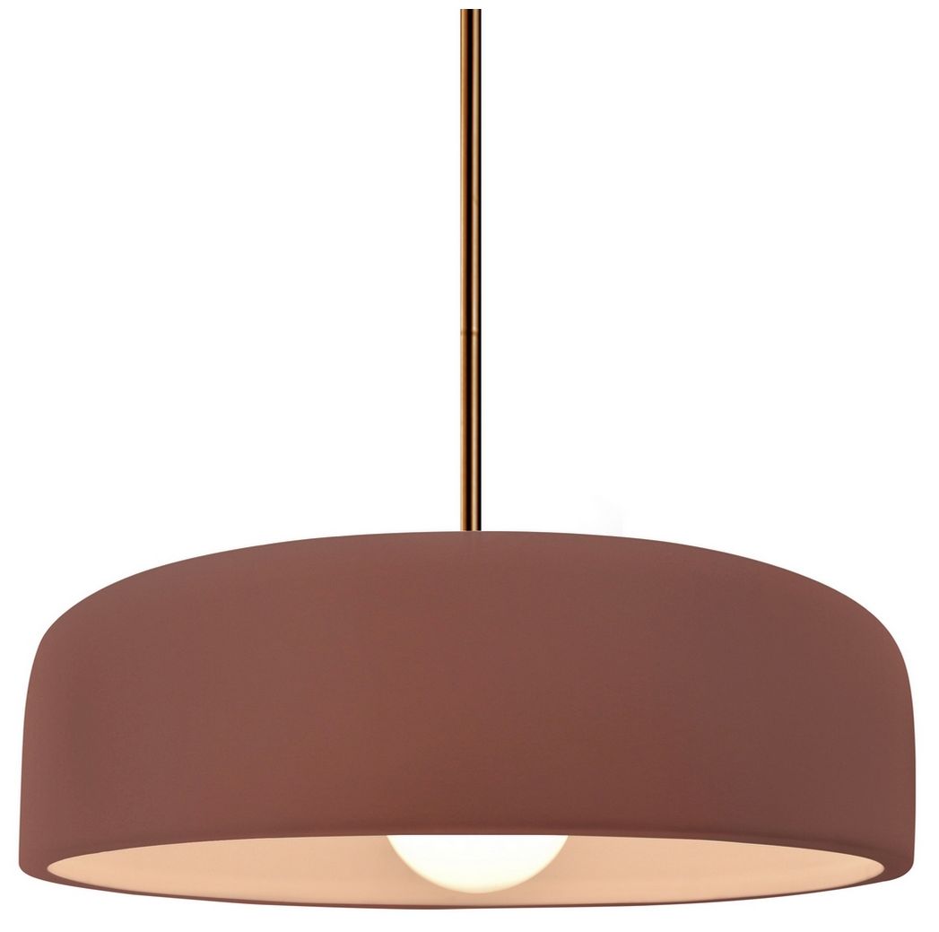 Radiance Spire 10"W Canyon Clay, Matte Black LED Pendant - Rigid Stem