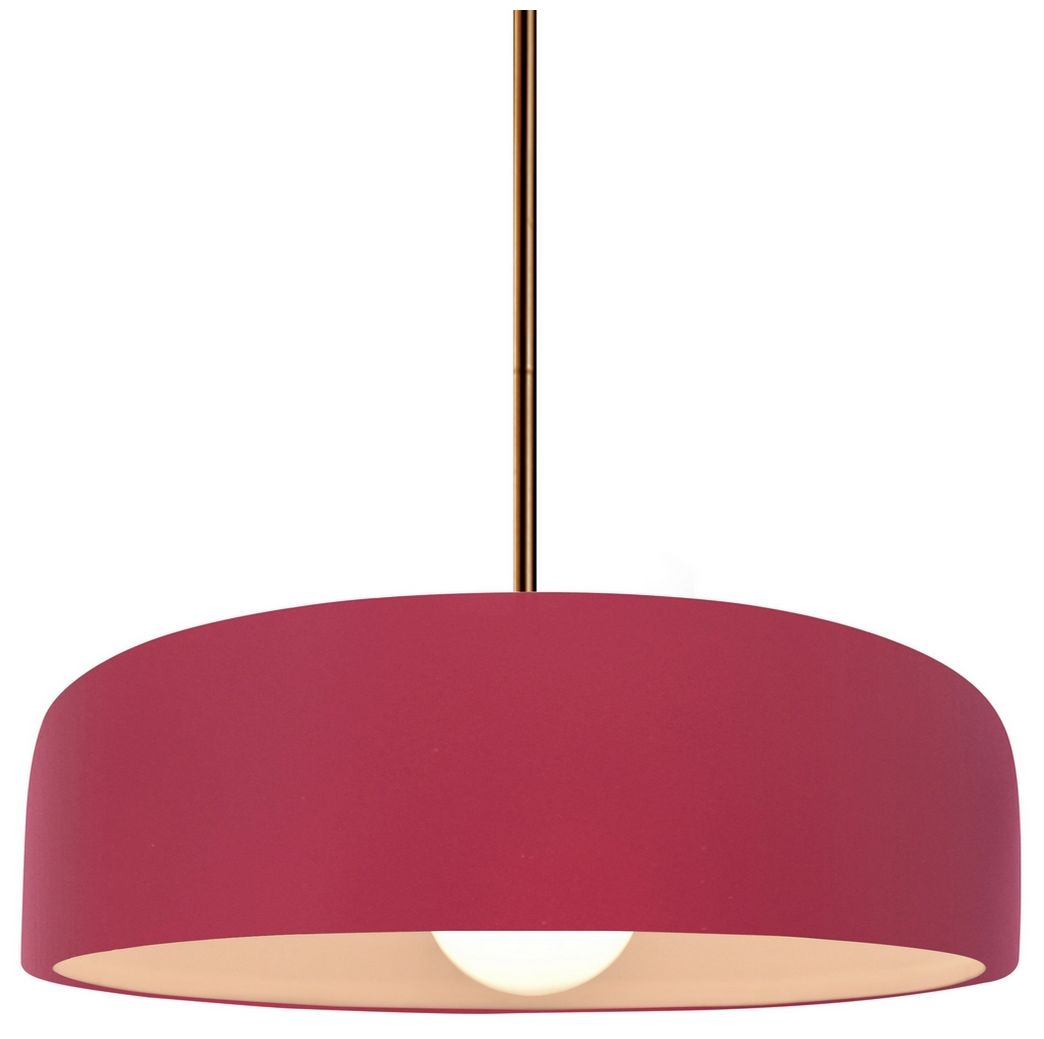 Radiance Spire 10"W Cerise, Matte Black LED Pendant - Rigid Stem