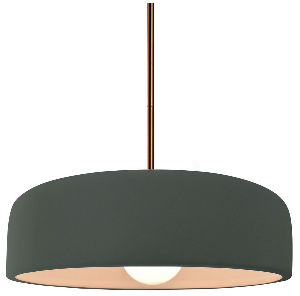 Radiance Spire 10"W Pewter Green, Black LED Pendant-Beige Twist Cord