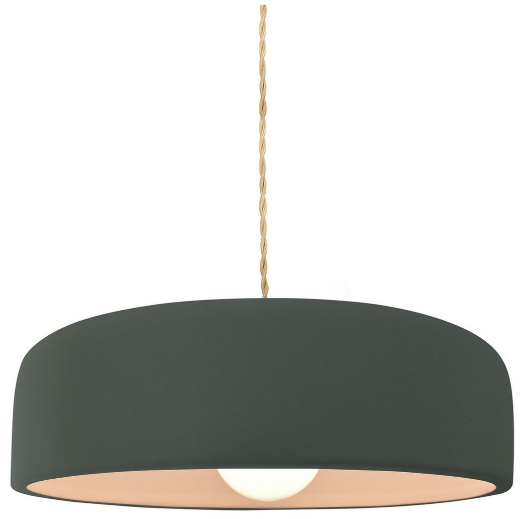 Radiance Spire 10"W Pewter Green, Matte Black LED Pendant - Rigid Stem