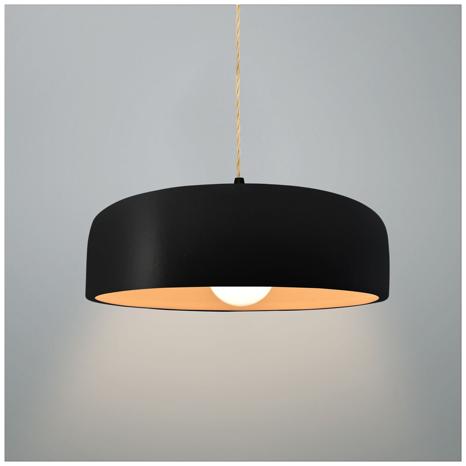 Image 3 Radiance Spire 10" Wide Matte Black Gold LED Pendant With Beige Twist Cord more views