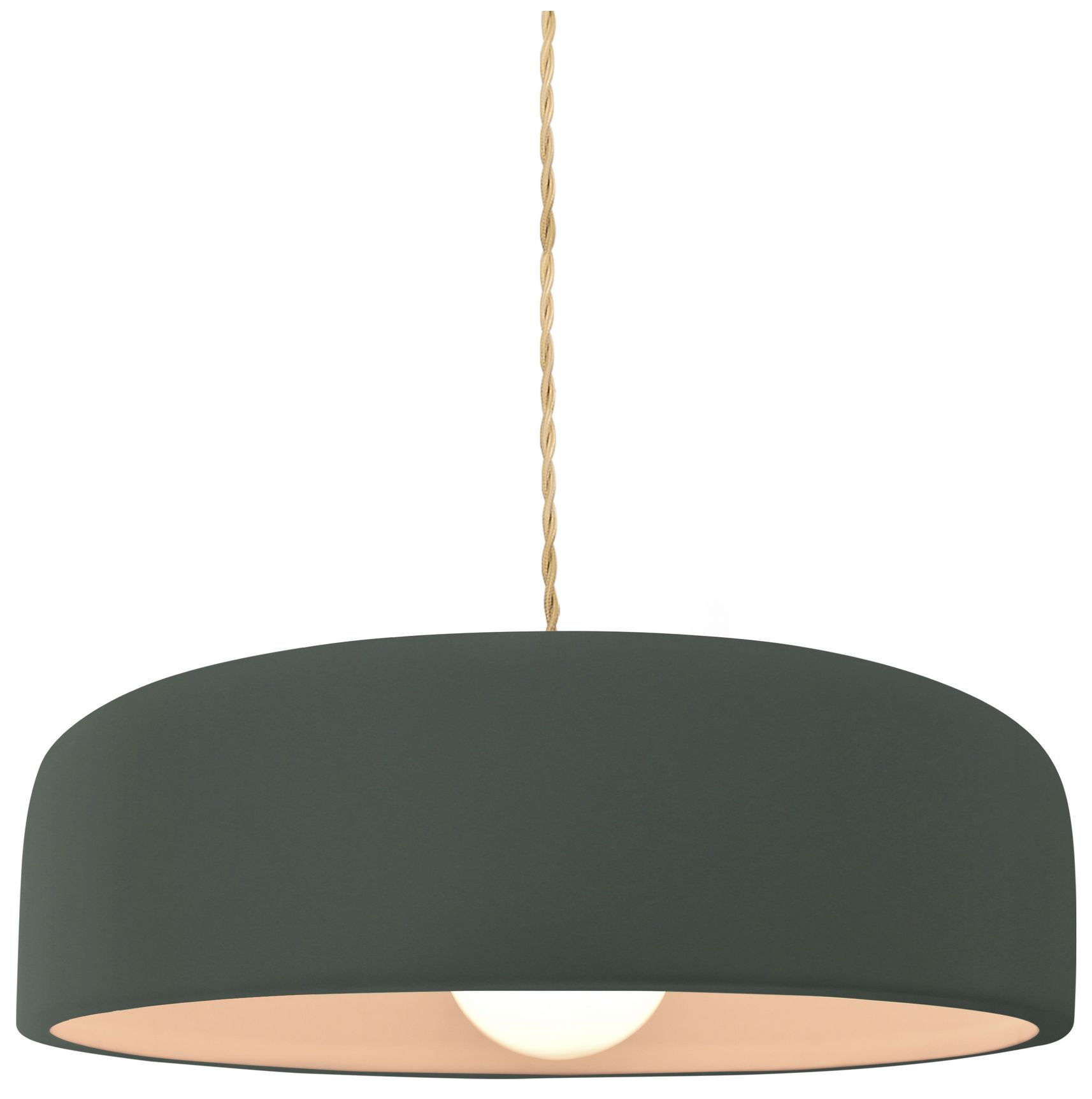 Radiance Spire 10" Wide Pewter Green LED Pendant With Beige Twist Cord