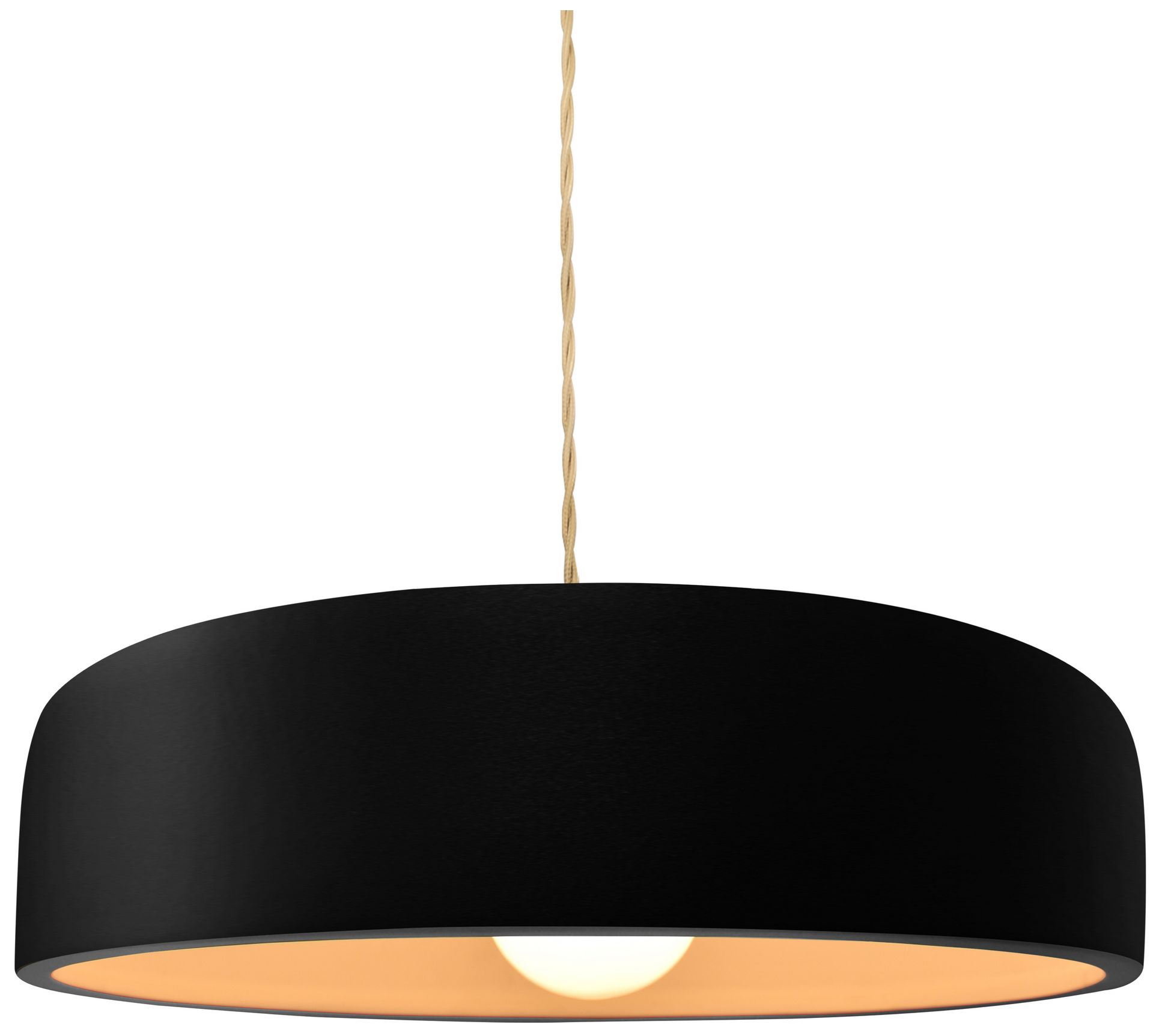 Radiance Spire 13"W Black LED Pendant w/ Brushed Brass Beige Twist Cord