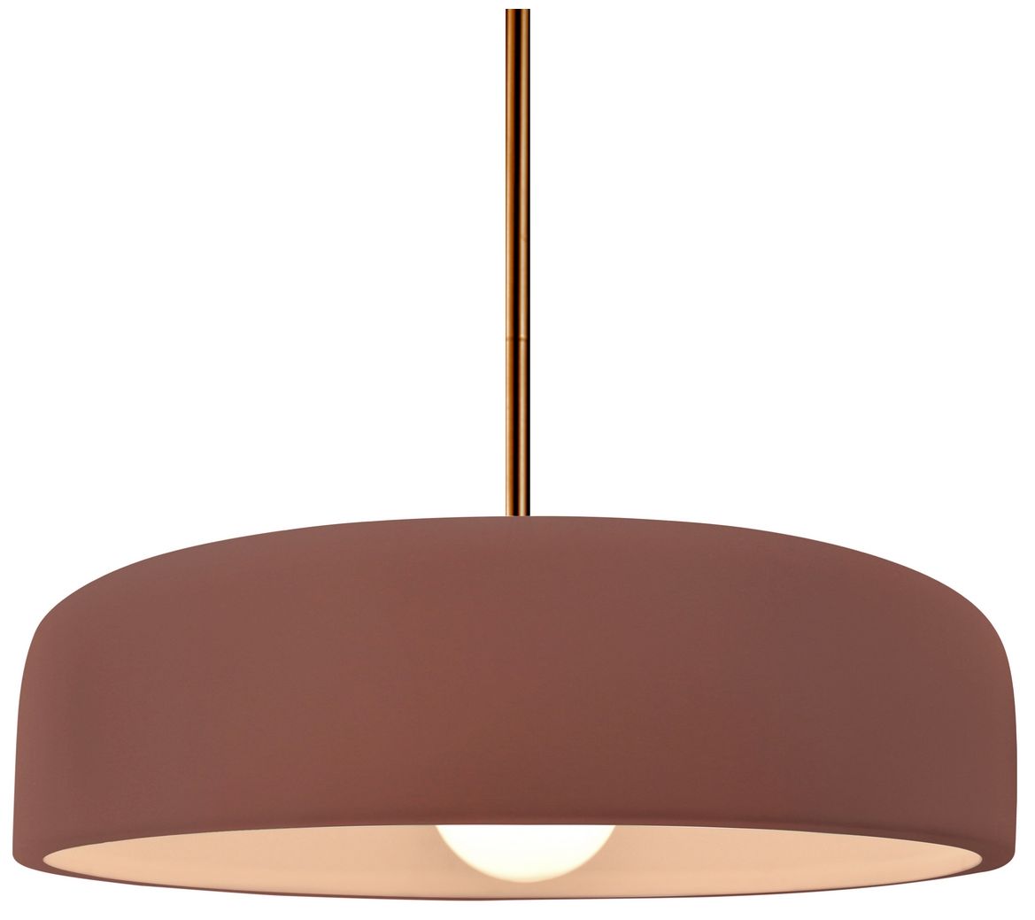 Radiance Spire 13"W Canyon Clay, Matte Black LED Pendant - Rigid Stem