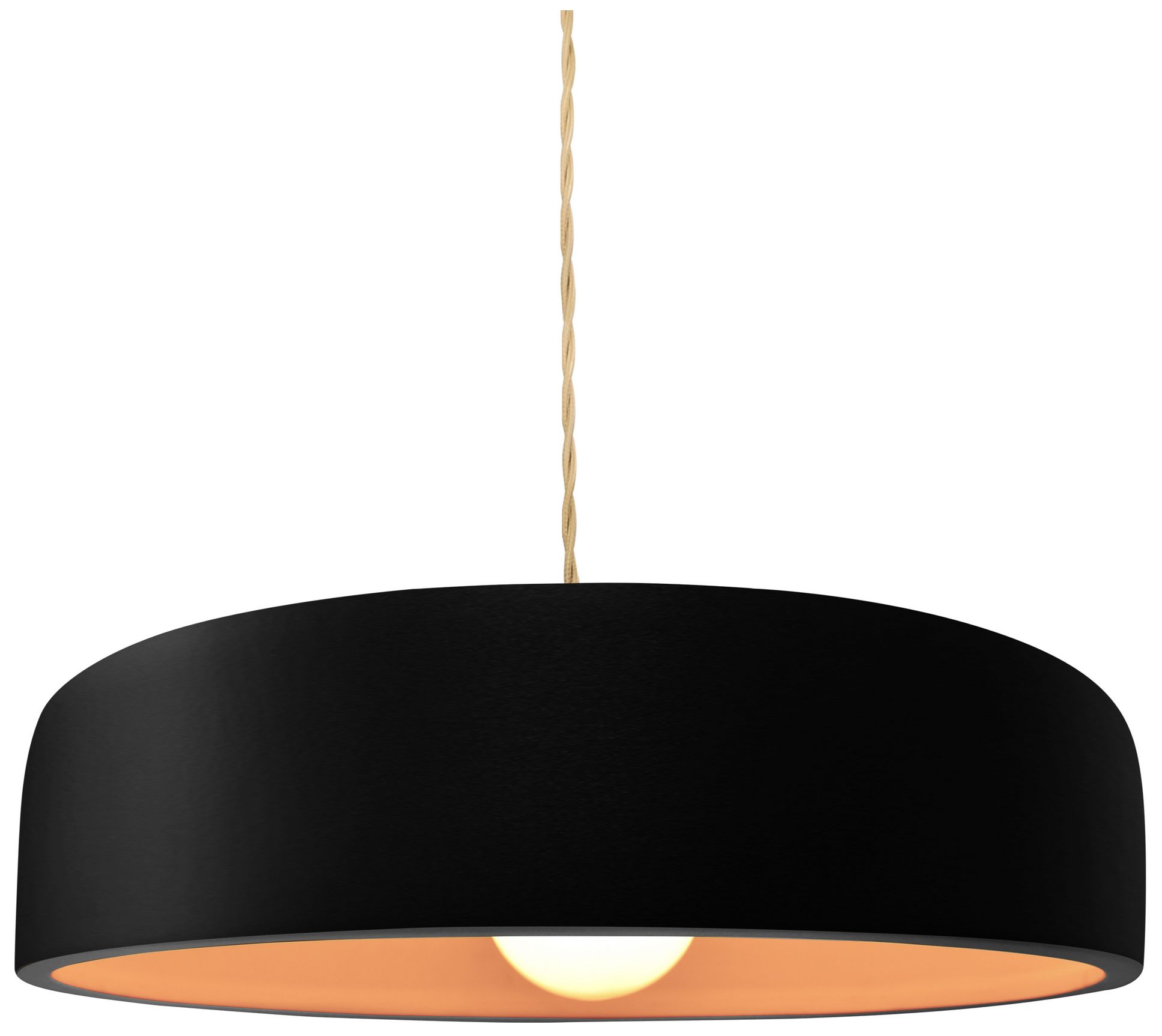 Radiance Spire 13"W Matte Black Gold LED Pendant w/ Nickel Beige Twist Cord